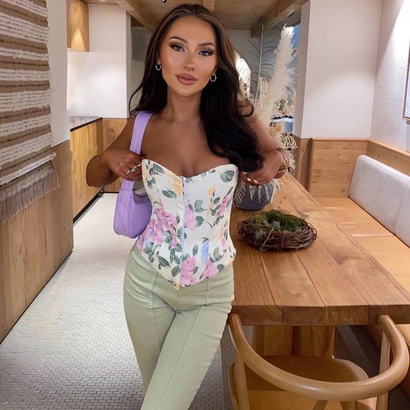 BLOGGER'S FAVE! Zara Floral Corset Top Sz XS, S, M, L NWT - Picture 3 of 17